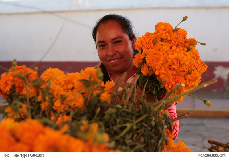 Tradicional primera ofrenda en San Luis Teolocholco - Foto