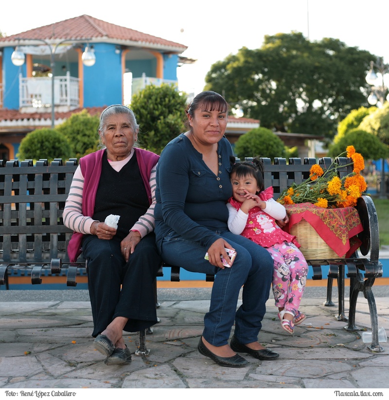 Tradicional primera ofrenda en San Luis Teolocholco - Foto